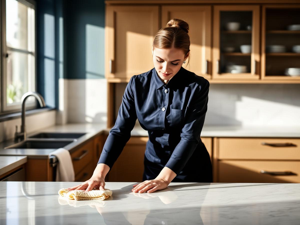 Aura Home Services professional cleaner at work
